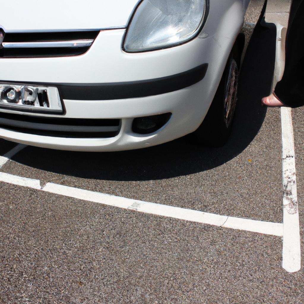 Person using accessible parking space