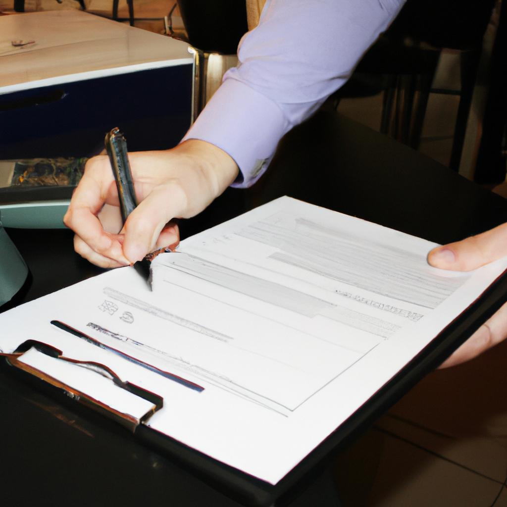 Person signing restaurant equipment lease
